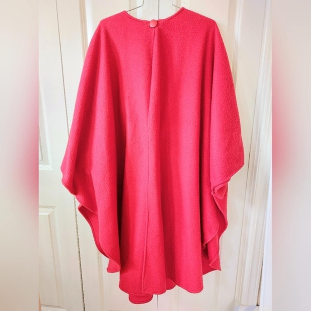 Vintage Red Fleece Cape One Size Linda Dano Christmas Mrs Claus Santa North Pole